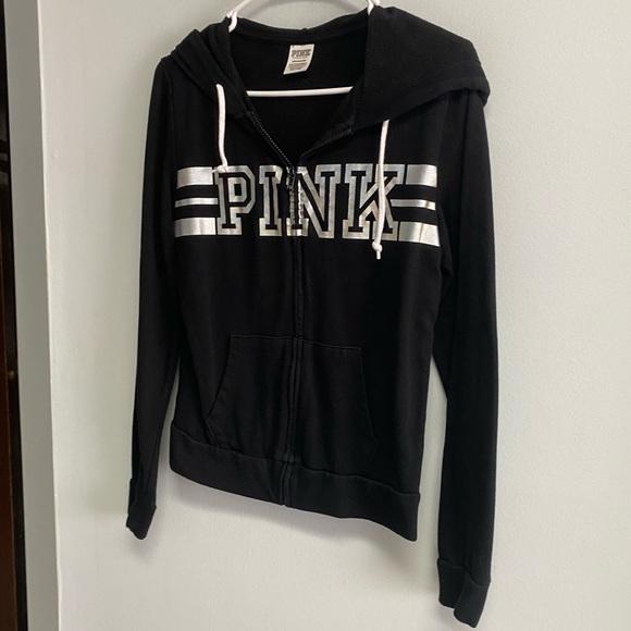 PINK VICTORIA'S SECRET FULL ZIP HOODIE - SMALL - Picture 4 of 8